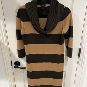 Ann Taylor Dark Brown Knit Sweater Dress
